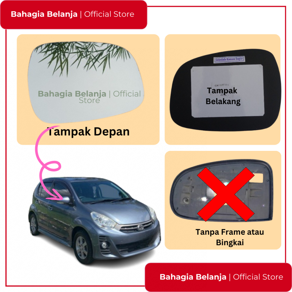 Kaca Daihatsu Sirion 2012-2018 refill