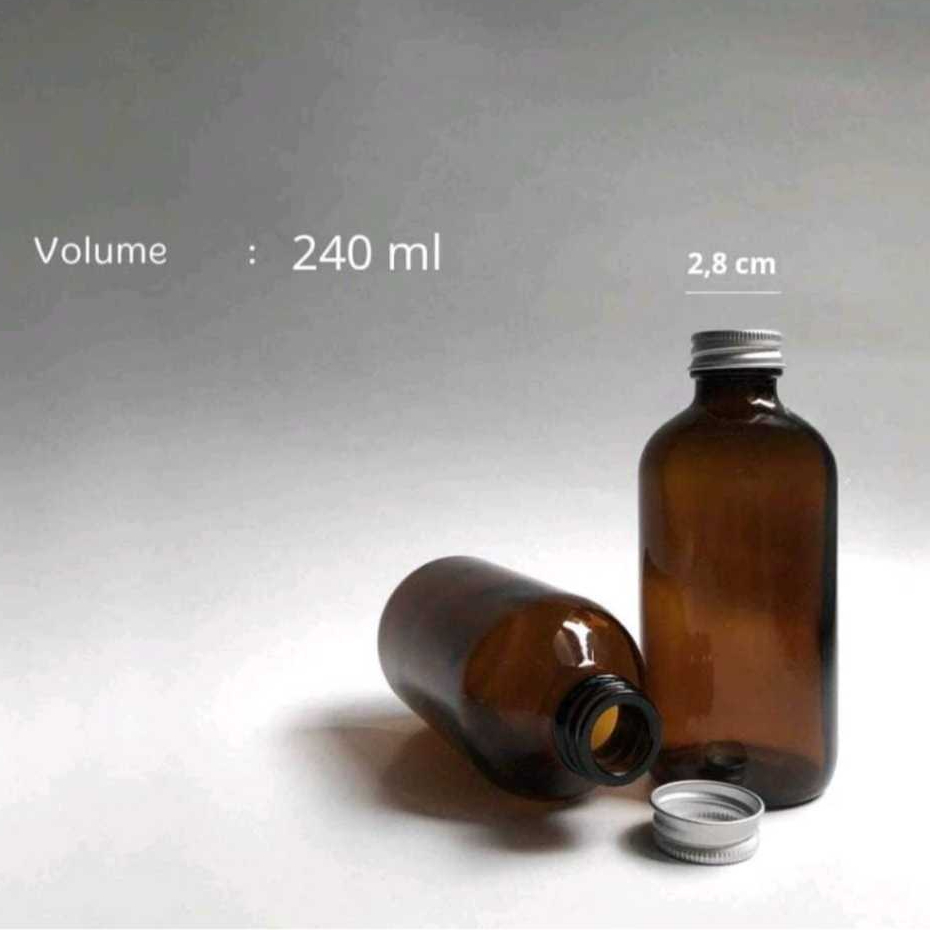 Botol Kaca Amber Botol Juice Kopi Boston Round Botol Kaca 240ml 500ml Botol N24