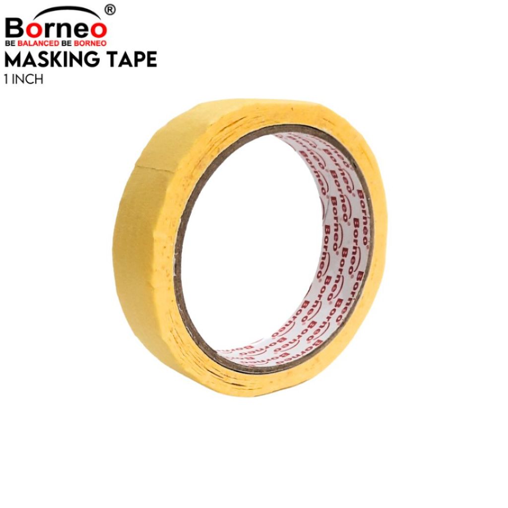 

BORNEO MASKING TAPE ISOLASI KERTAS 1 INCH 24 MM CORE BIRU 7M/ CORE MERAH 14M