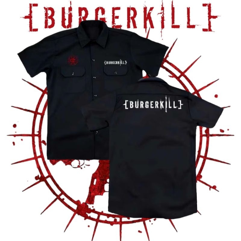 WORKSHIRT pendek band BURGERKILL model terbaru distro - kemeja pendek casual MUSIK METAL terbaru dis