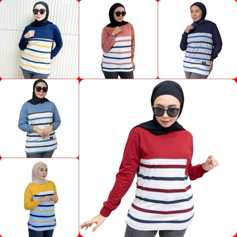 KAOS WANITA LENGAN PANJANG/KAOS WANITA OVERSIZE/ KAOS SALUR