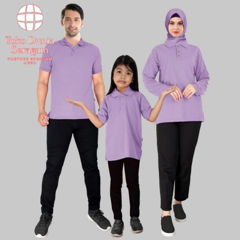 POLO SHIRT / KAOS POLO / POLO UNGU MUDA ATAU LILAC /COUPLE SHIRT/KAOS SERAGAM/KAOS SERAGAM KELUARGA/