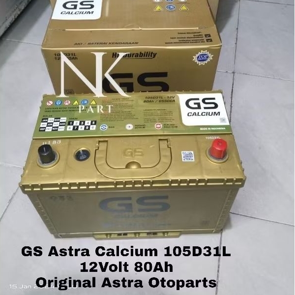Aki Mobil Pajero Sport Dakar Accu GS Astra Calcium 105D31L 80Ah MF