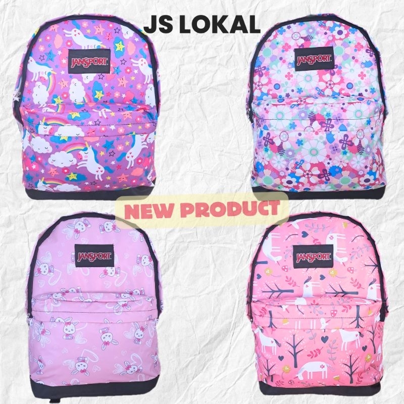 JANSPORT Tas Ransel Perempuan Jansport Motif Cewek tas punggung Model Terbaru untuk SD SMP SMA trand