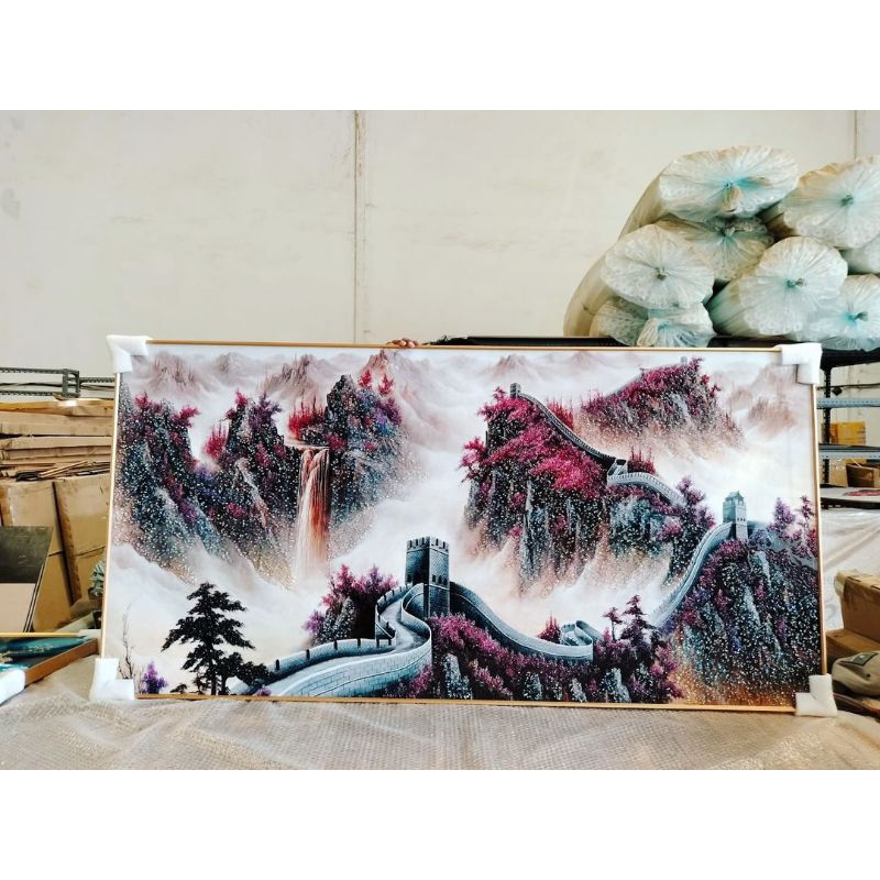 Lukisan Porcelian Diamond 5D Pemandangan bisa custom