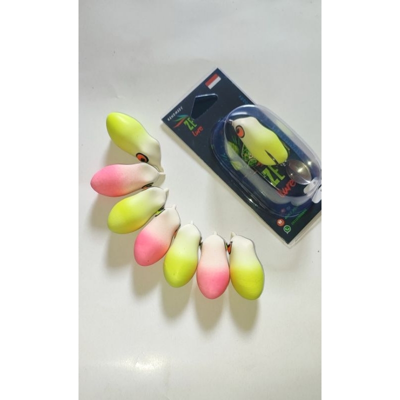 soft frogy  4cm 5,5 gram, umpan mainan handmade   *ze lure* gratis kulit serep