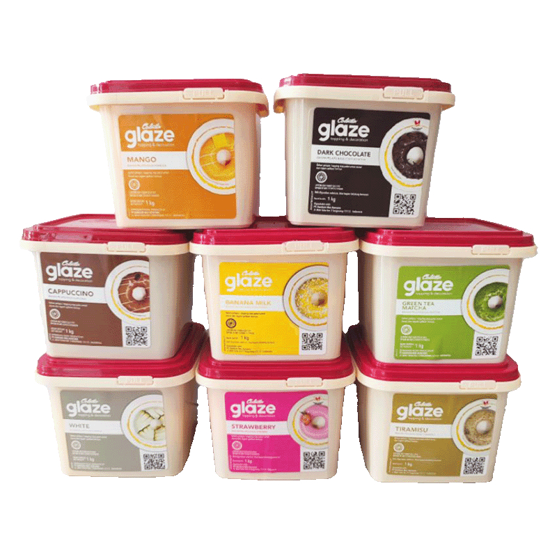 

Colatta Glaze DONAT KUE Dark Chocolate/ Cappucino/ Mango/ Strawberry/ Tiramisu/ White SUSU MILK/ Greentea 1kg