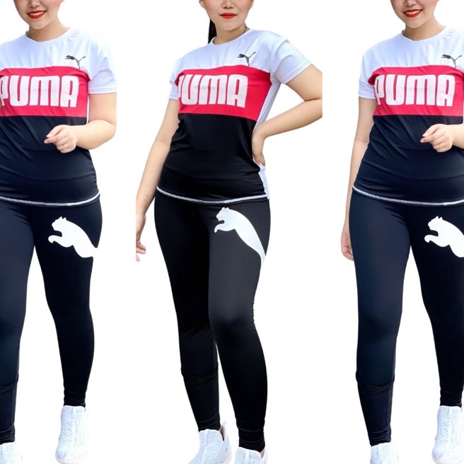 Terjangkau Baju Zumba Kaos Legging PM Logo Hitam Setelan Olahraga Zumba Set Aerobic Gym Trang Wanita