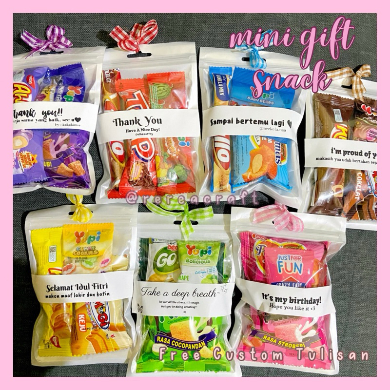 

[BELI 20 GRATIS 1 BERLAKU KELIPATAN] - BACA DESKRIPSI SEBELUM ORDER - Mini Gift Snack - Mini Gift - Freebies Snack - Free Custom Notes - Bingkisan Hadiah - Souvenir Mini - Beli 20 Gratis 1 - BISA INSTANTc