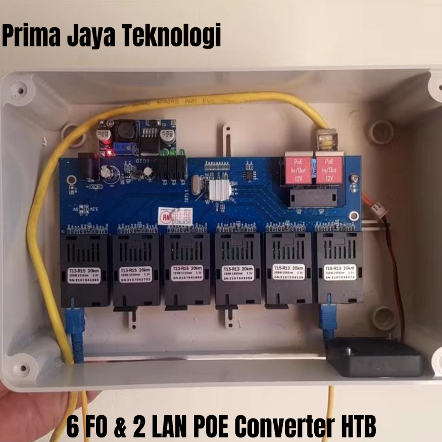 ODP [Converter Fiber Optic] 6FO 2LAN support PoE In/Out with FAN Garansi 1 Bulan