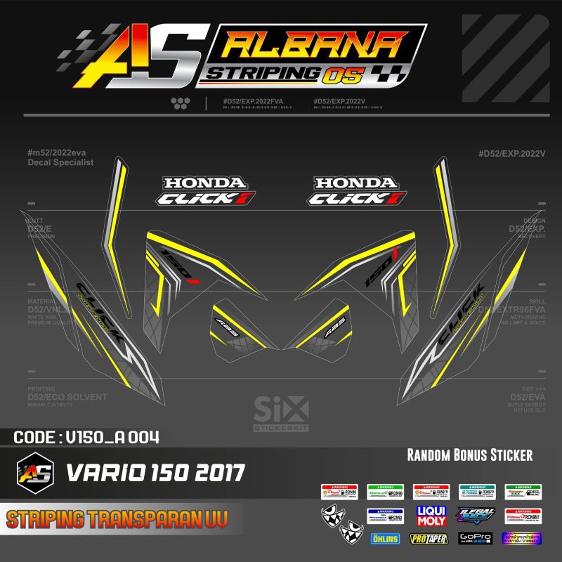 DEKAL STICKER VAREASI VARIO 125/150 LED TRANSPRAN/STRIPING VARIO 125/150 OLD TRANSPRAN UV