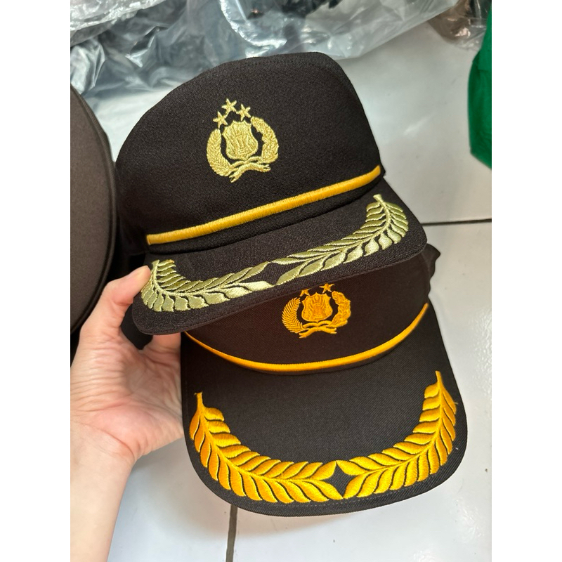 Topi field cap / topi pilkep komando pamen polri / topi jatah polri