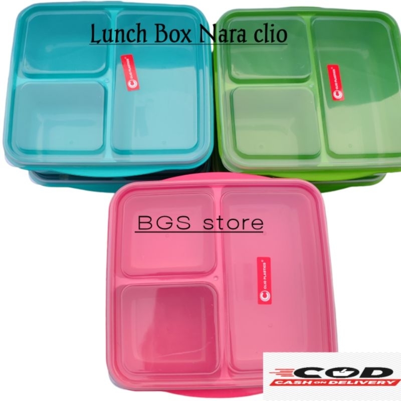 Lunch Box Nara Clio Plastik/Tempat Makan/Wadah Bekel/Souvenir ultah
