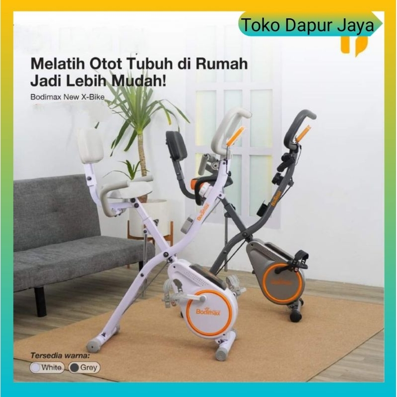 Bodimax X-Bike Grey - Alat Fitness Sepeda Statis Magnetic dengan 8 Level Resistensi