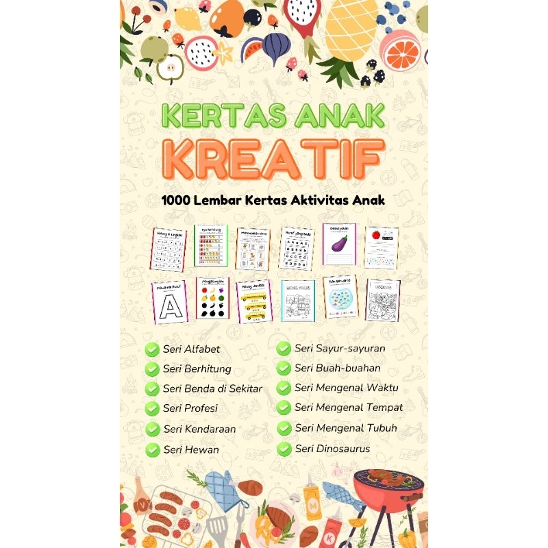 Printable Lembar aktivitas anak 3-6 tahun - Worksheet anak paud/TK