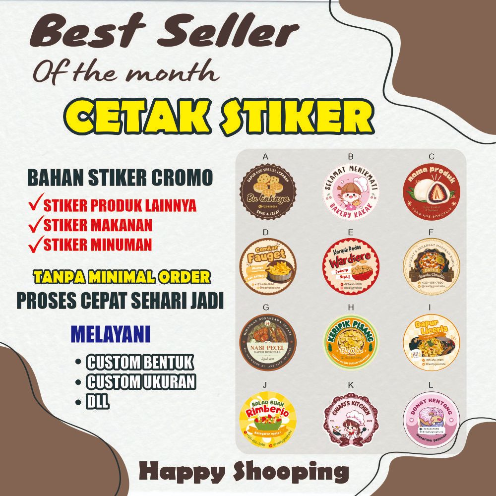 

cetak stiker cromo a3+ murah/stiker kemasan produk/stiker label makanan/stiker label minuman