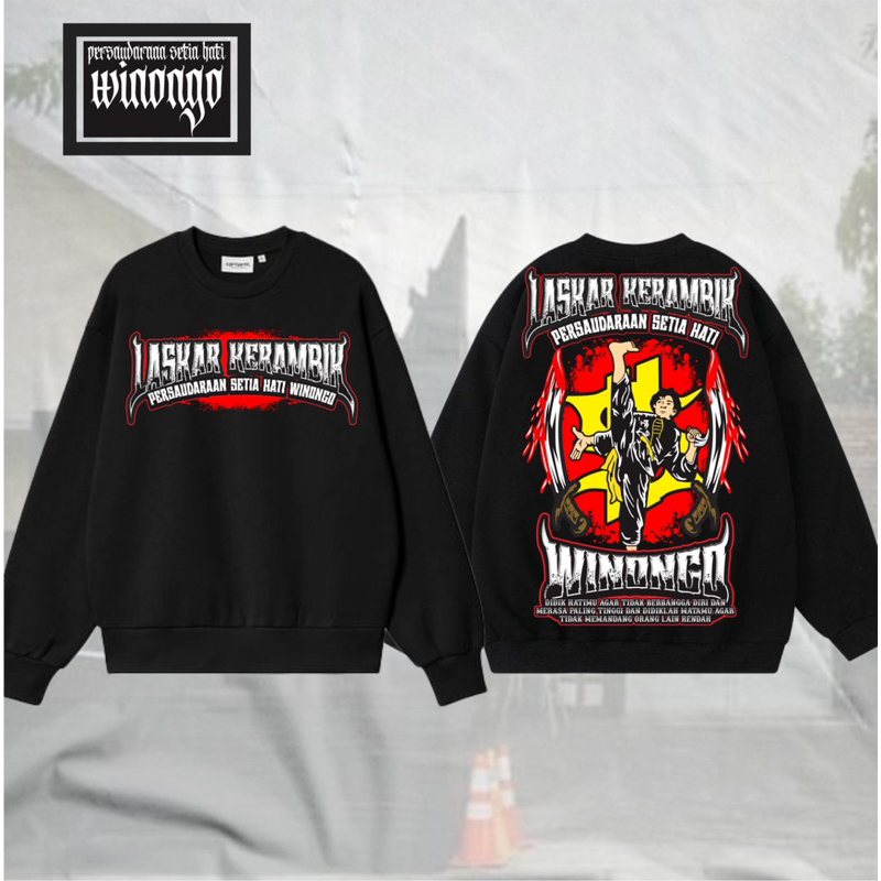 Sweater PSHW Laskar Kerambik Winongo Desain DTF Full Punggung