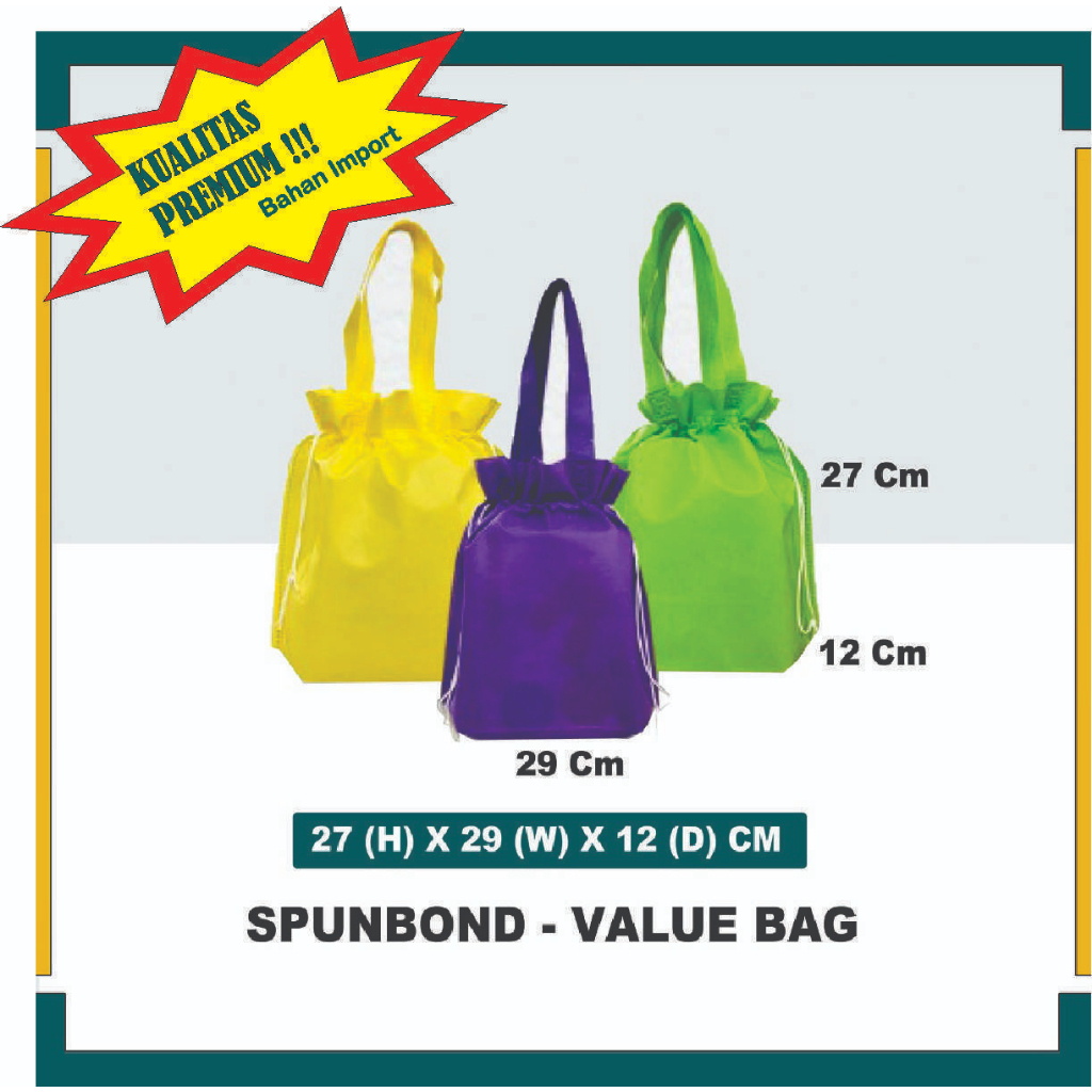 

Tas Spunbond 3D (27x29x12 cm ) tasspunbond/tas kualitas premium/goodiebag/taskain/taskado