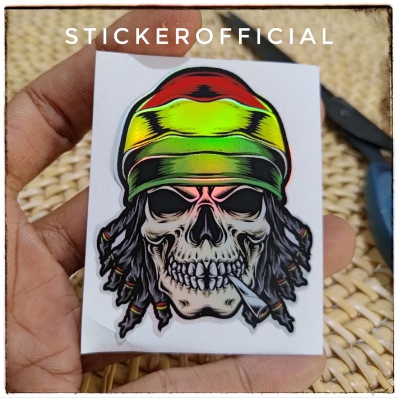 

sticker logo rasta tengkorak