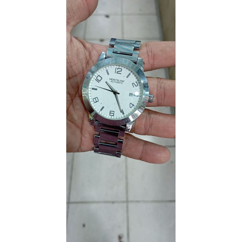 jam tangan pria Montblanc elegan dial putih jam tangan fashion pria klasik fashion elegan siap pakai