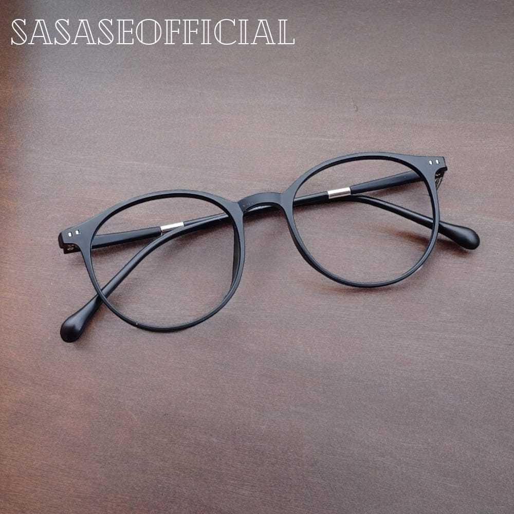 Frame Kacamata Pria Bulat Lentur Bluecromic Photocromic Kaca Mata Baca Plus Progresif