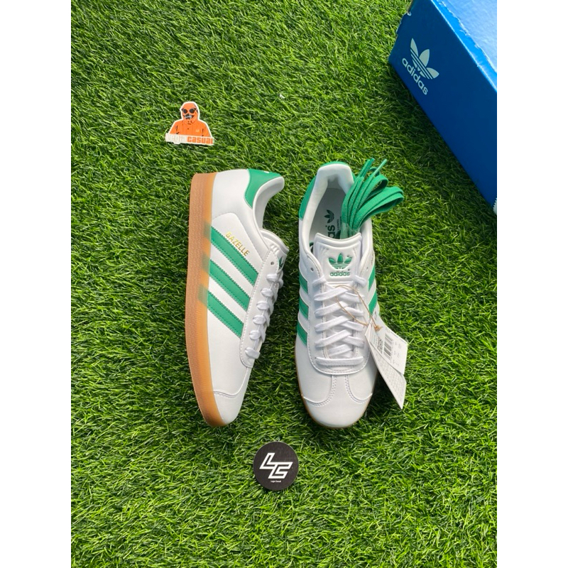 Adidas Gazelle leather white green