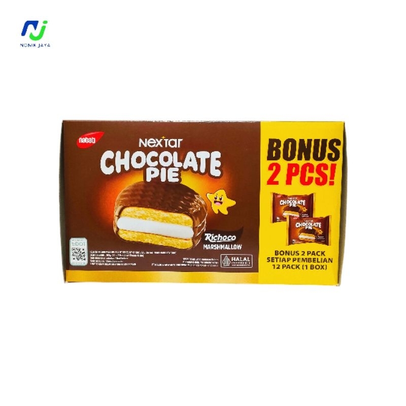 

Nabati Nextar Chocolate Pie Box Isi 12 Bonus 2 Pcs