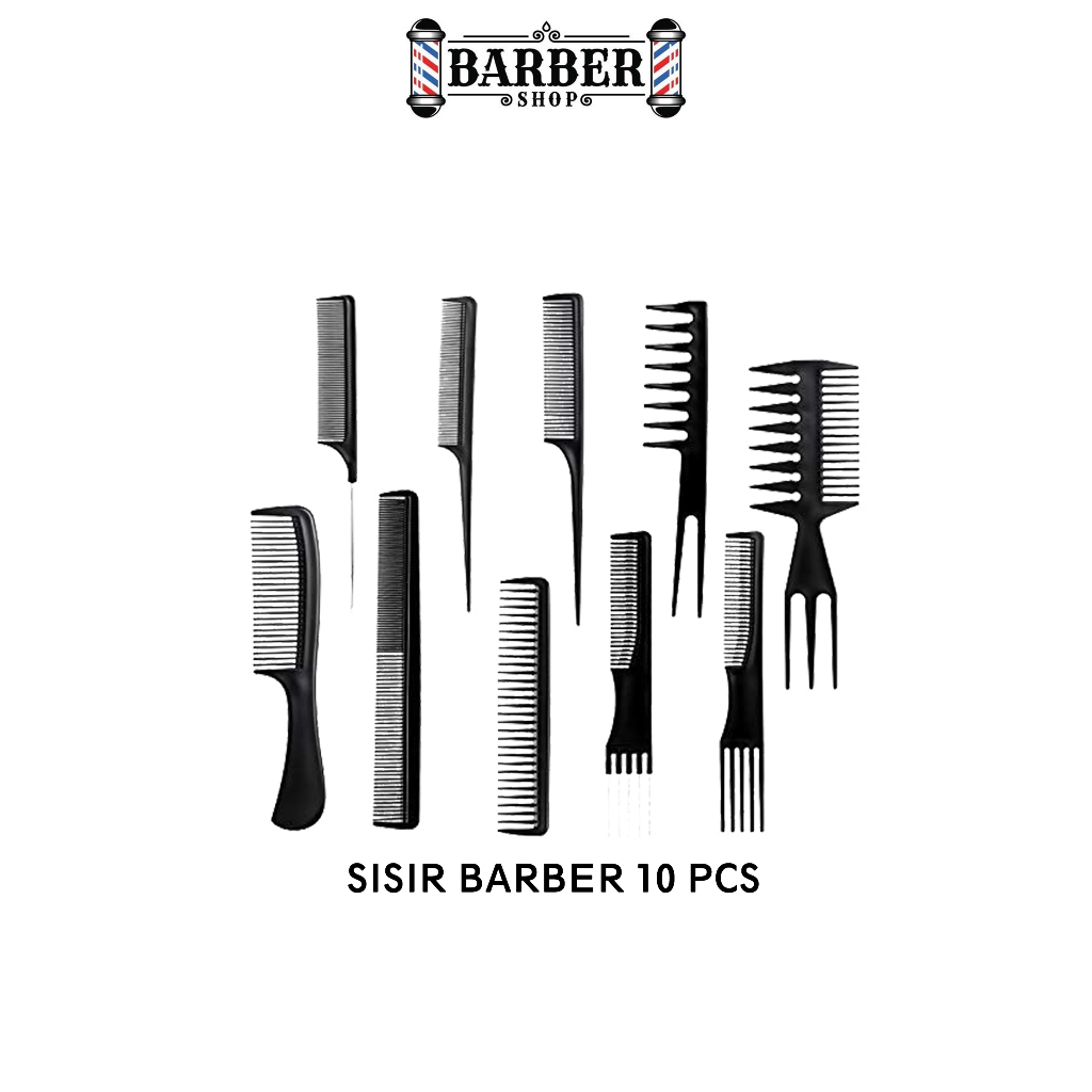 Sisir Rambut 10 Set / Sisir salon barbershop satu set Lengkap