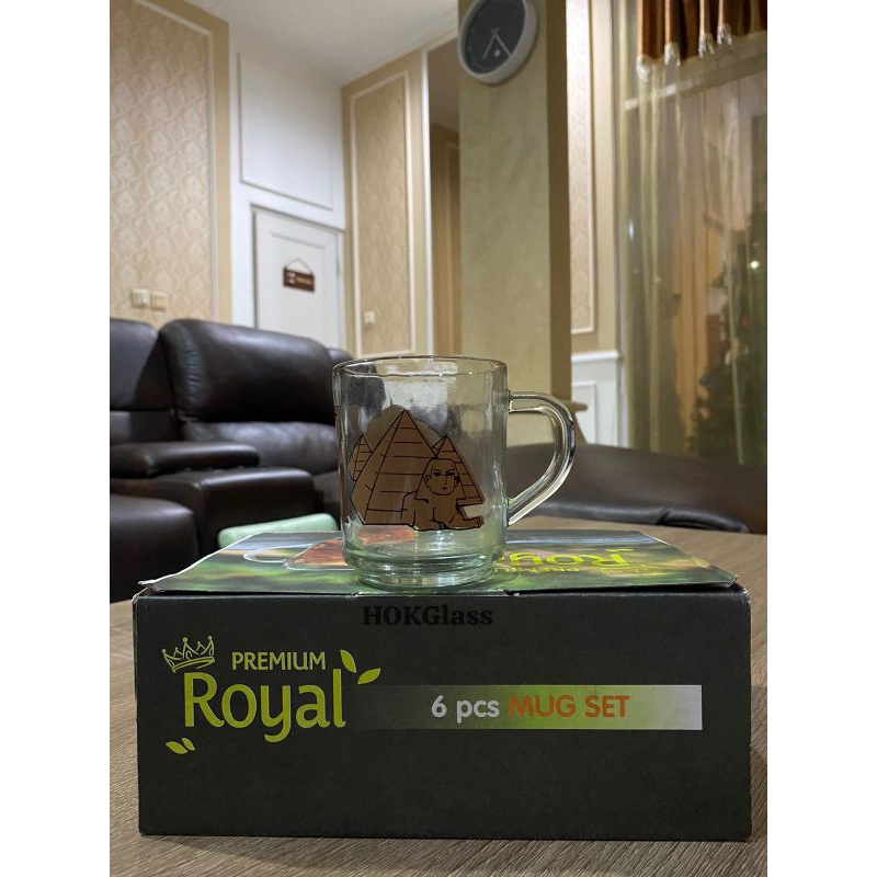 Gelas Mug Kopi Royal Decal Onta Arab Mesir Set isi 6 Pcs | Cangkir Kopi Royal Decal