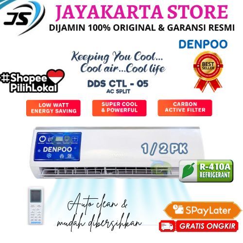 (PILIH LOKAL) DENPOO AC SPLIT 1/2 PK 1 PK PENDINGIN RUANGAN KAMAR AIR CONDITIONER HEMAT LISTRIK