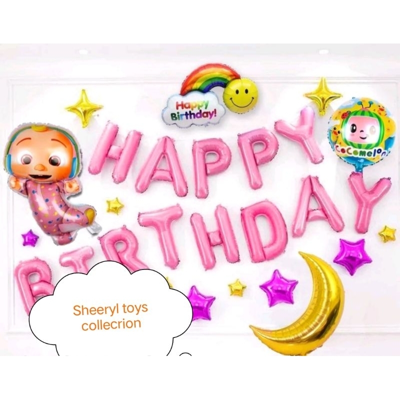 Cocomelon simple decoration balon foil set birthday