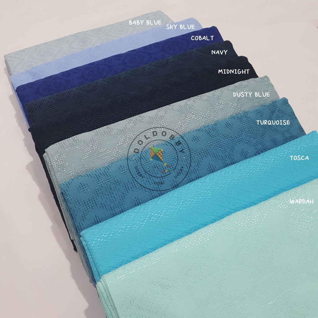 Dobby Dobi Dolby Viscose Katun Kain Batik Polos Kategori Warna Biru