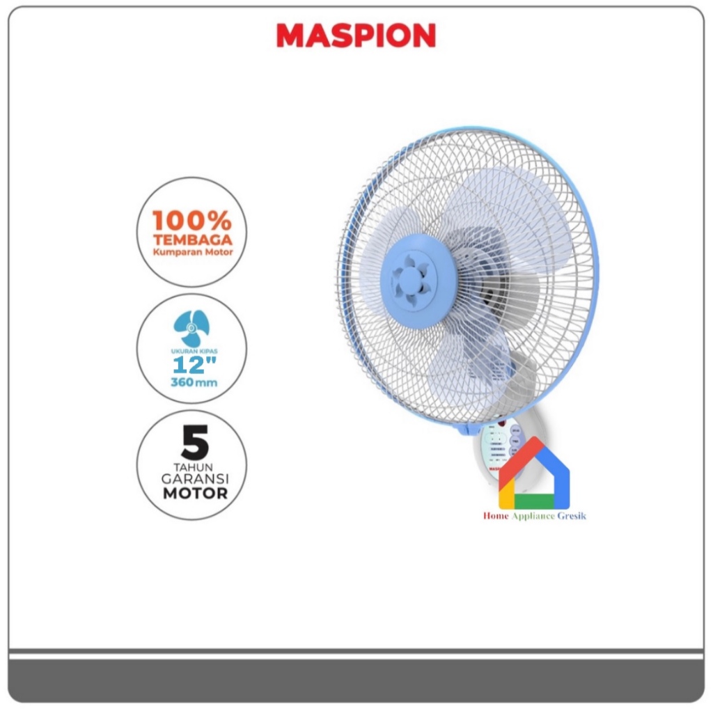Kipas Angin Dinding Maspion MWF 3001 RC / Wall Fan Maspion MWF3001RC (12 Inch)