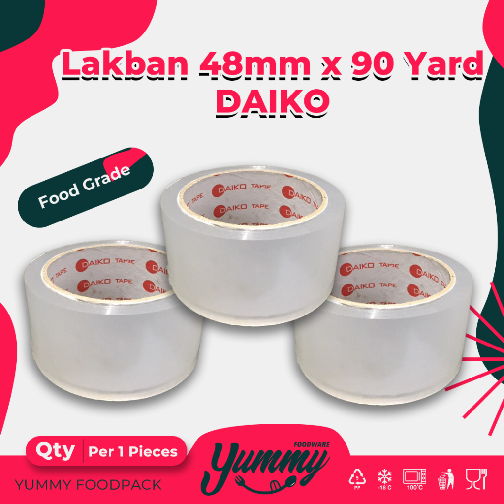 

1 pcs | Lakban Bening 48 mm x 90 yard x 45 mc Tape Merk Daico