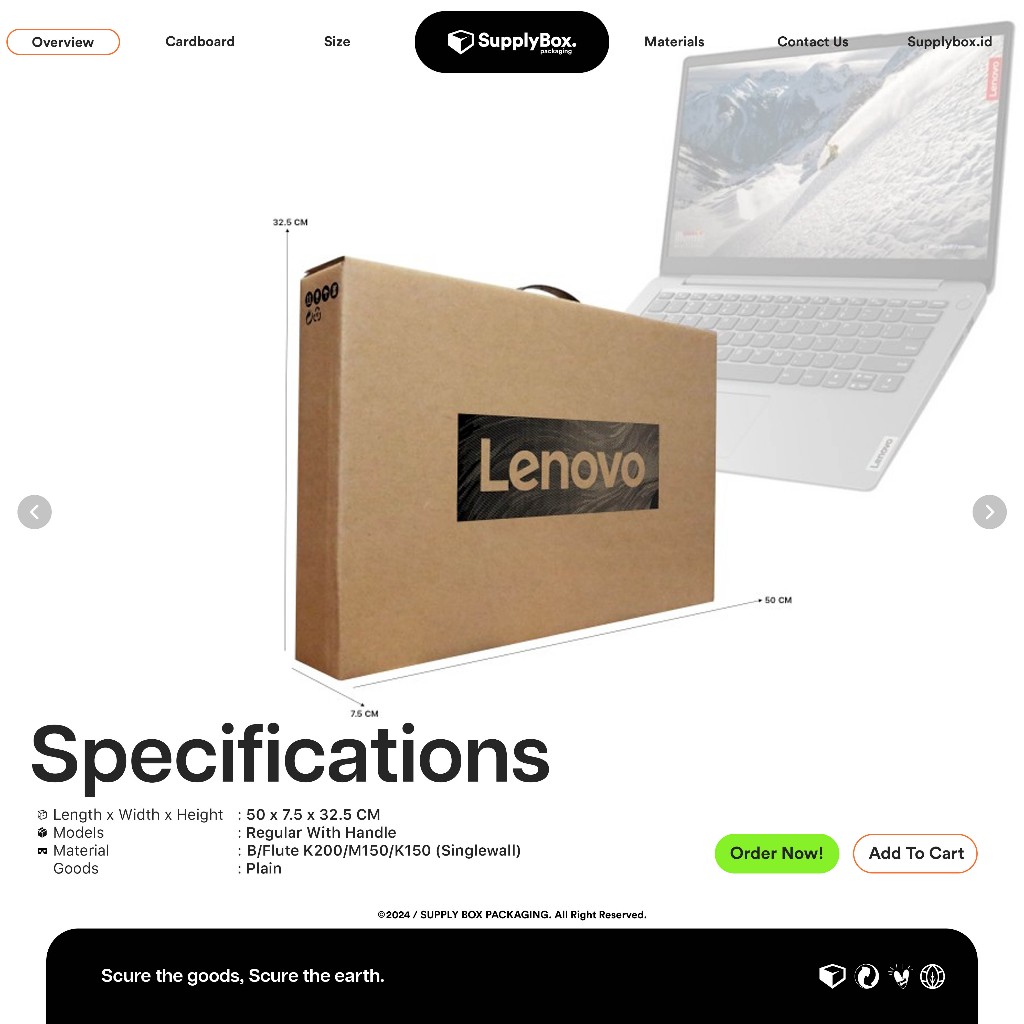 

DUS LAPTOP HANDLE LENOVO IDEAPAD 50 x 7.5 x 32.5 CM | Dus Laptop | Box Laptop
