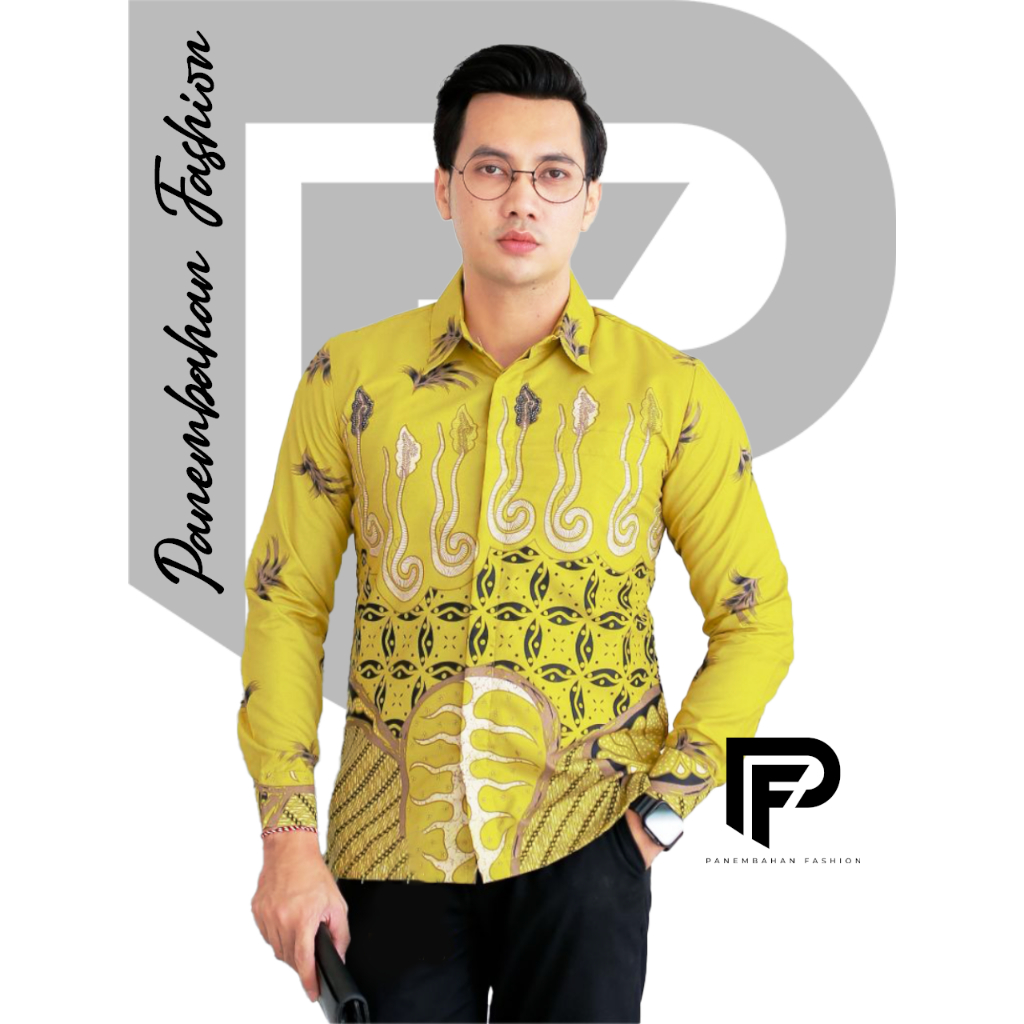 Kemeja Batik Pria Modren Lengan Panjang LASKALA Casual Modis Slim Fit Trendy Masa Kini OL 162