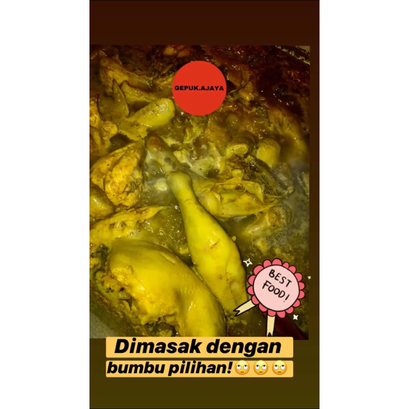 

Ayam ungkep bumbu kuning 1 ekor siap goreng