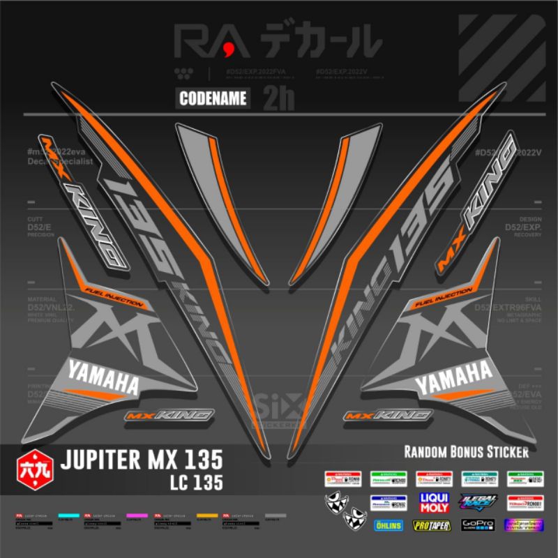 DEKAL STIKER YAMAHA MX NEW 135 MOTIF EXCITER TRANSPRAN/STRIPING MX NEW 135 TRANSPRAN UV/LC 135/EXCIT