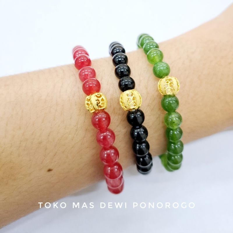 Dewi Ponorogo GELANG CHARM KRAWANG Emas Asli Kadar 8k/375% Yellow Gold