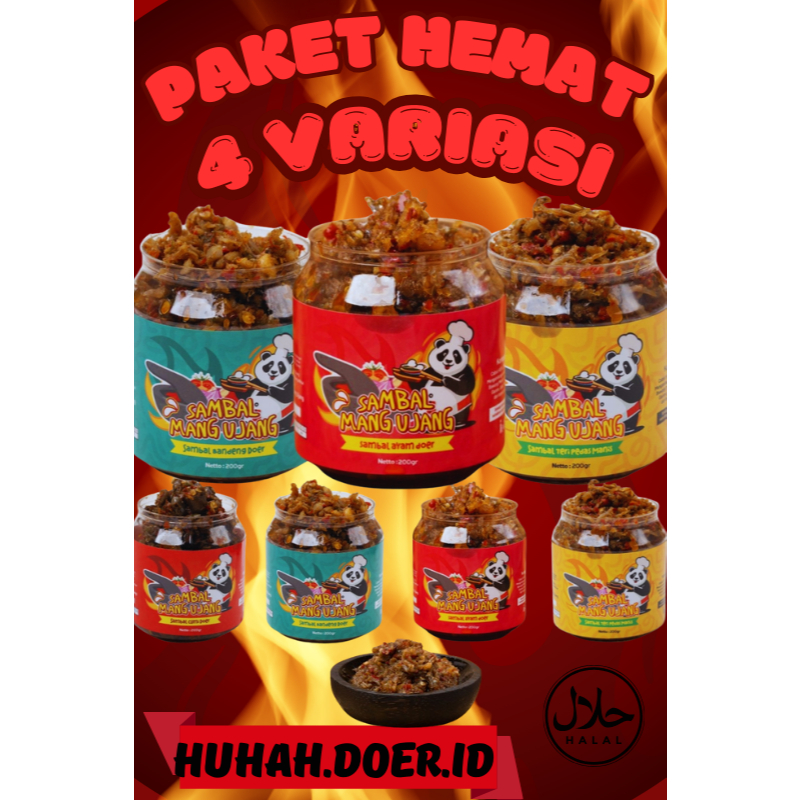 

PAKET SAMBEL HEMAT MANG UJANG 200 GRAM VIRAL FRESS, BEST SELLER, SAMBAL SIAP MAKAN, SAMBAL HOMEMADE