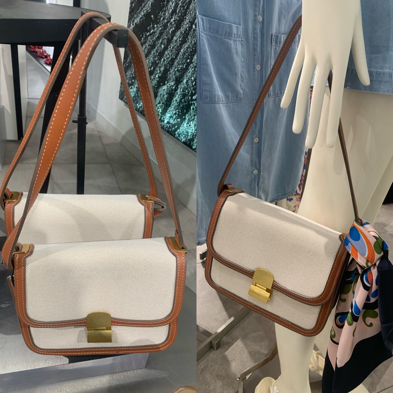 New Mango small bag handle croco bag kanvas korean freepaperbag originalstore |jastip_titipoutfit