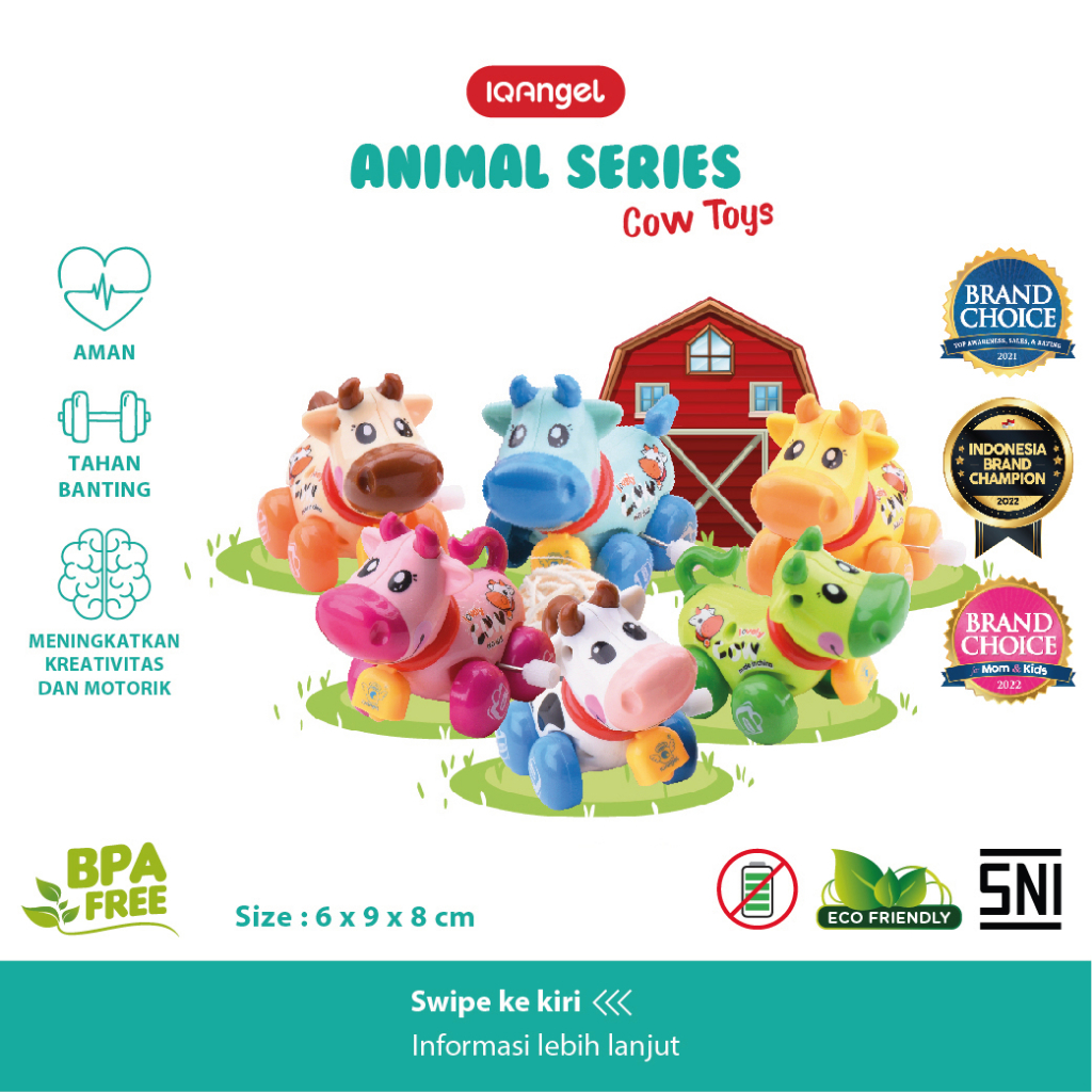 Mainan IQ Angel Cow Toys IQ635/Mainan Edukasi Anak/Mainan Bayi Karakter Sapi/Mainan Putar Anak