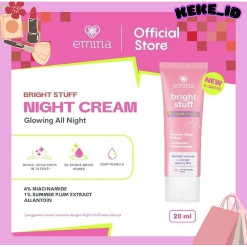 Emina Bright Stuff Night Cream / NIGHT CREAM BRIGHT STUFF EMINA 20ML