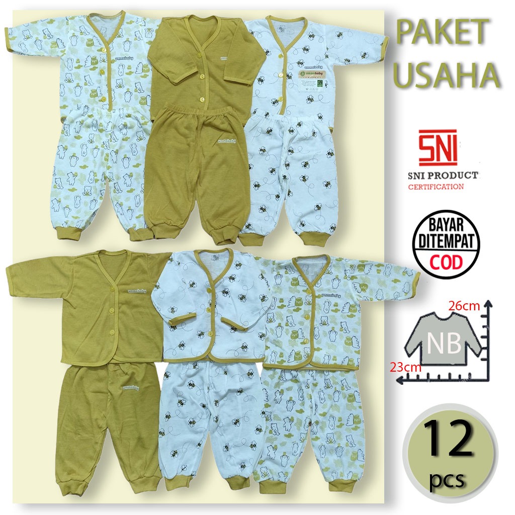 PAKET USAHA 1 Lusin/6 Set Baju Bayi Panjang Celana Piyama Setelan Newborn Baru Lahir Atasan Murah Lu