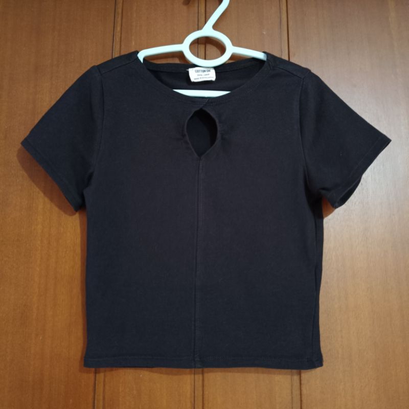 crop top atasan baju anak kecil remaja black hitam second pl preloved