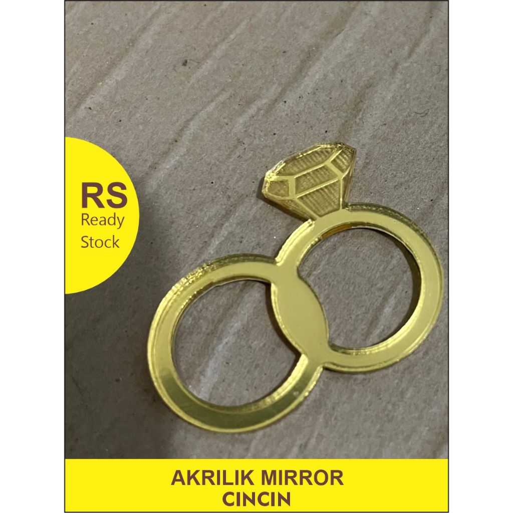 CINCIN REPLIKA PERHIASAN AKRILIK GOLD DEKORASI MAHAR FRAME GLOD ROSE SILVER