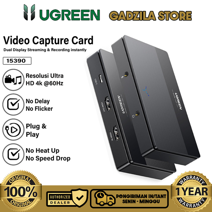 UGREEN HDMI Video Capture Card 4K Dual HDMI & Jack 3.5mm + USB C Record Game Video Streaming For Kom