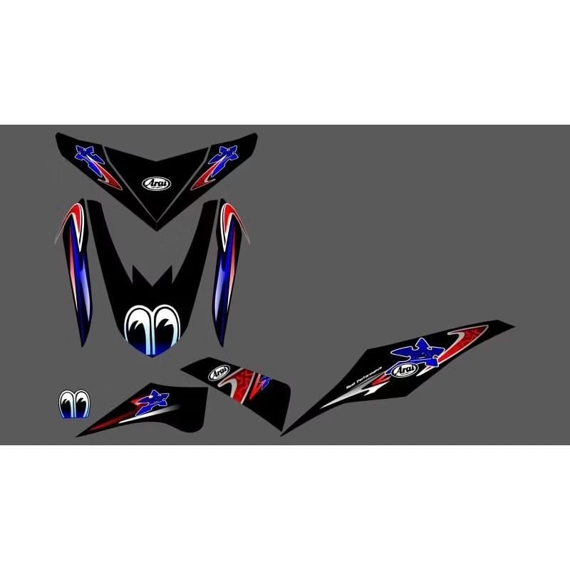 STRIPING MIO M3 TRANPARAN MOTIF SURIKEN ARAI TERBARU