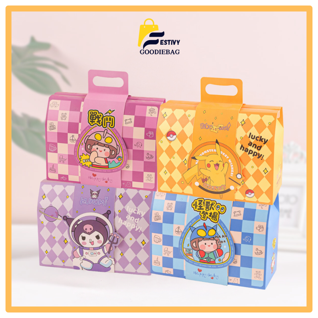 

FG Goodiebag Ulang Tahun Motif Karakter Kartun Koromi/Pikachu/CInamonroll PP37