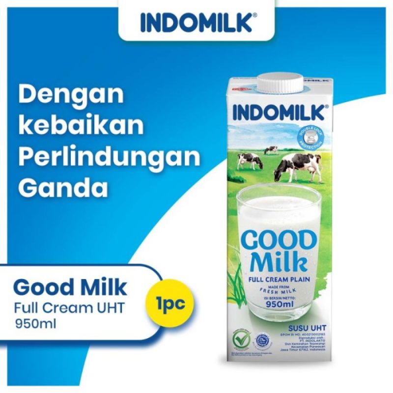 

INDOMILK - Good Milk Full Cream Plain Susu Cair UHT 950mL